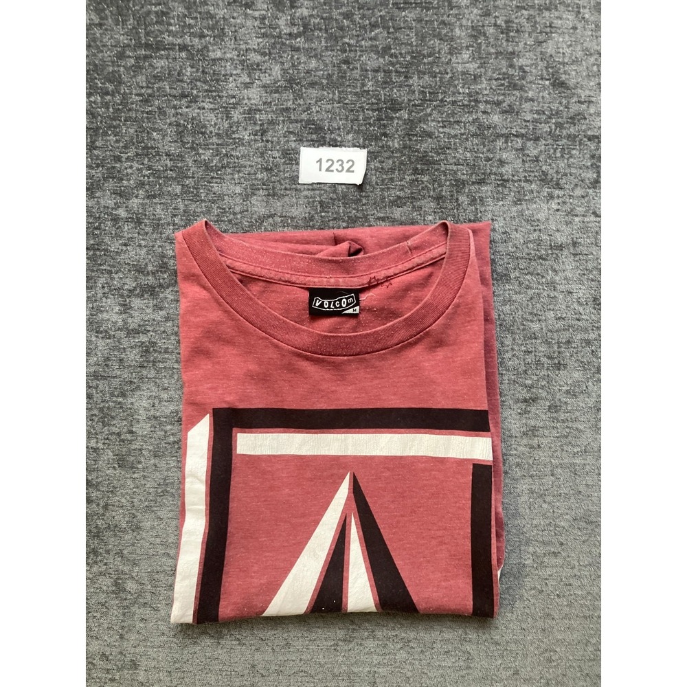 Volcom Skateboard T-Shirt Mens Medium Coral Pink Stone Graphic Print Crew Neck - Picture 10 of 11